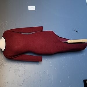 Cleo Dark Maroon Asymmetrical Dress EUC